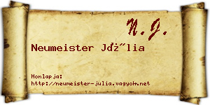 Neumeister Júlia névjegykártya